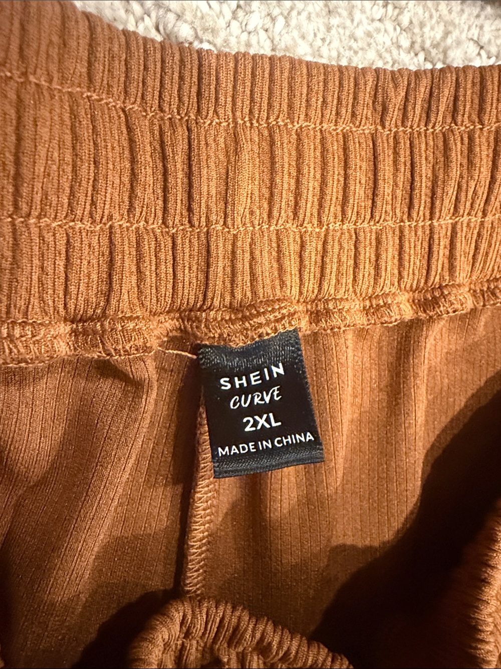 Women’s Ribbed Drawstring Shorts in Brown - Picture 5 of 8
